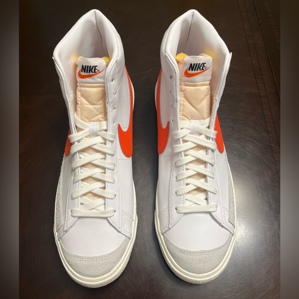 New Nike Blazer Mid 77 White Habanero Red Sneaker Shoes - Picture 7 of 14